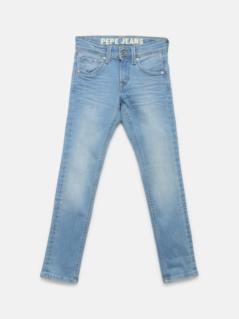 

Pepe Jeans Boys Blue Slim Fit Mid-Rise Clean Look Jeans