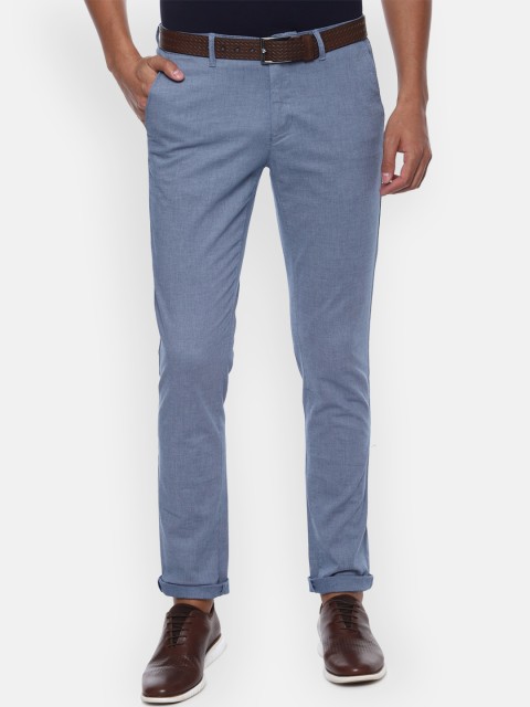 

Van Heusen Sport Men Blue Slim Fit Self Design Regular Trousers