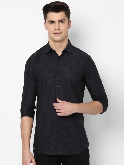 

Allen Solly Men Black & Charcoal Grey Slim Fit Checked Casual Shirt