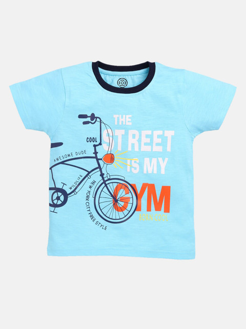 

TAMBOURINE Boys Blue Printed Round Neck T-shirt