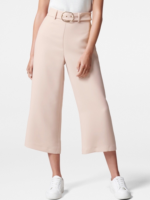 

Forever New Women Beige Flared Solid Culottes
