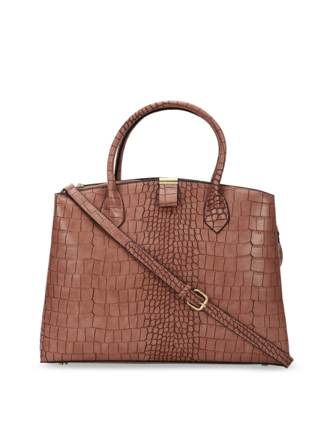 

Van Heusen Brown Textured Handheld Bag