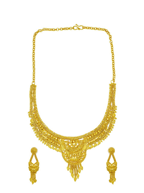 

ASMITTA JEWELLERY Gold-Plated Patterned Jewellery Set