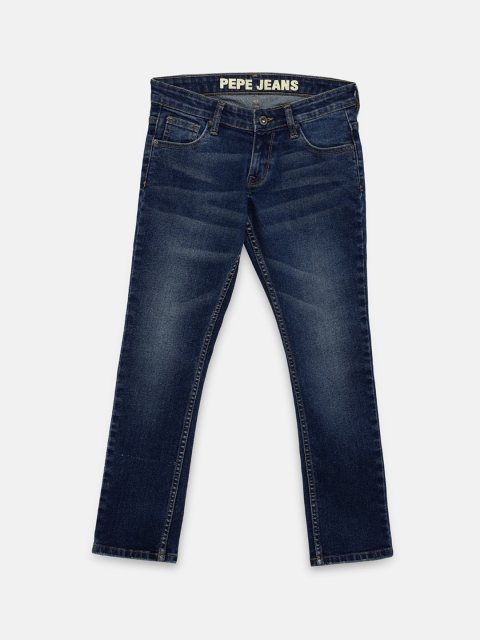 

Pepe Jeans Boys Navy Blue Slim Fit Mid-Rise Clean Look Stretchable Jeans