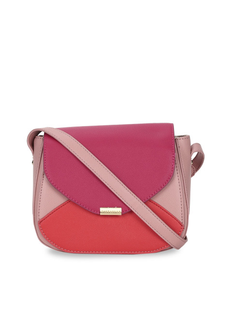 

Van Heusen Pink Colourblocked Sling Bag