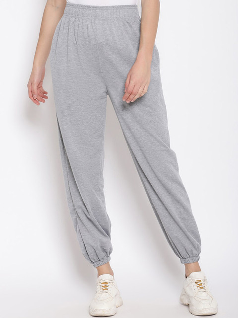 

iki chic Women Grey Melange Solid Straight-Fit Joggers