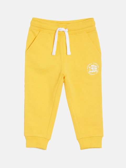 

3PIN Infant Boys Yellow Solid Cotton Joggers