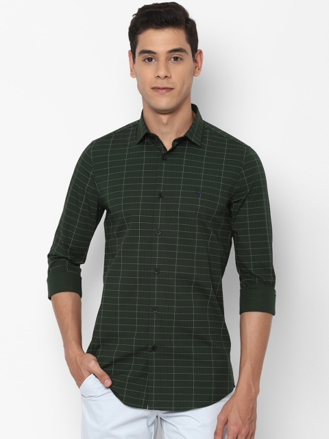 

Allen Solly Men Dark Green & White Slim Fit Checked Casual Shirt
