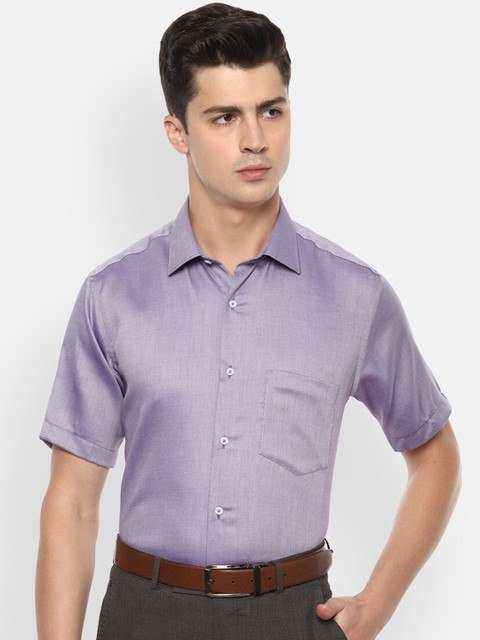 

Van Heusen Men Purple Cotton Regular Fit Self Design Formal Shirt