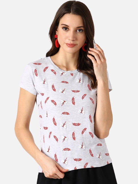 

V2 Value & Variety Grey & Red Chambray Regular Top