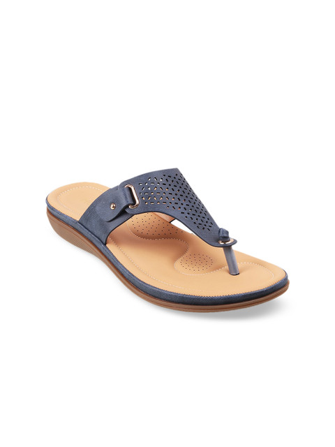 

Mochi Women Blue Textured Comfort Heels
