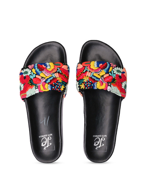 

Jutti Express Women Black Embellished Sliders