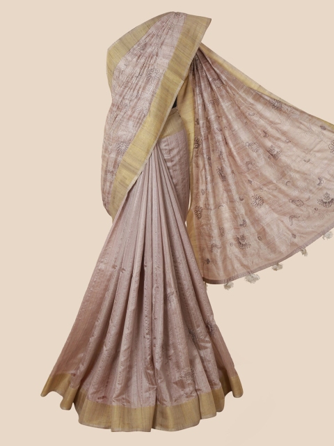 Pothys Mauve Woven Design Jute Silk Saree
