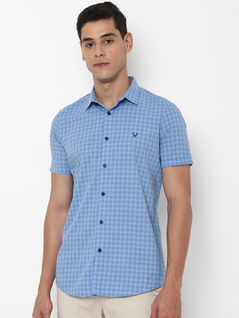 

Allen Solly Men Blue & White Slim Fit Checked Casual Shirt