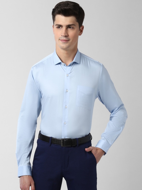 

Peter England Men Blue Slim Fit Solid Cotton Formal Shirt
