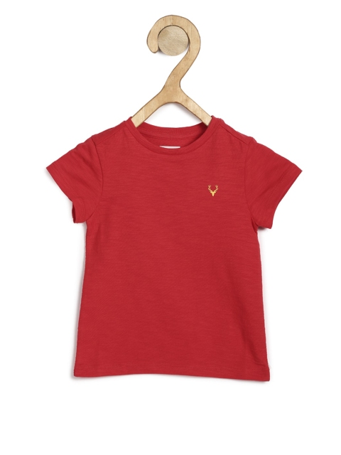 

Allen Solly Junior Girls Red Solid V-Neck T-shirt