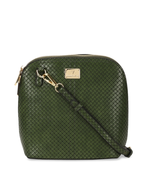 

Van Heusen Woman Olive Green Self Design Sling Bag