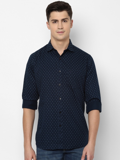 

Allen Solly Men Navy Blue Slim Fit Printed Casual Shirt