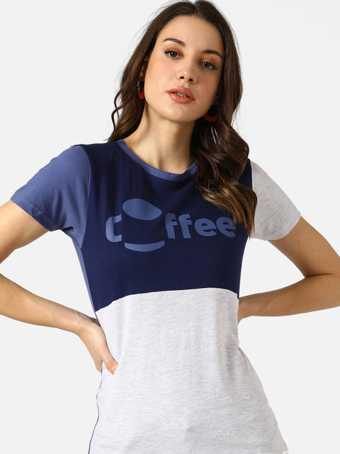

V2 Value & Variety Navy Blue & White Chambray Regular Top