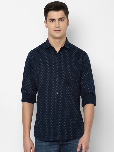 

Allen Solly Men Navy Blue Slim Fit Printed Casual Shirt