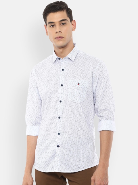 

Louis Philippe Sport Men White & Blue Slim Fit Checked Casual Shirt