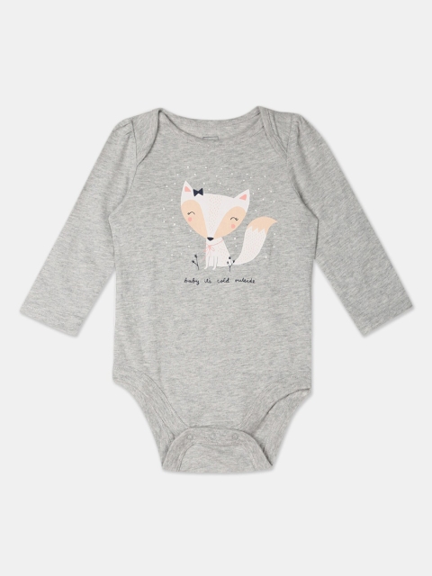 

GAP Infants Grey Graphic Printed Long Sleeve Cotton Bodysuit