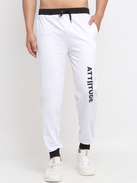 

VIMAL JONNEY Men White & Black Printed Joggers