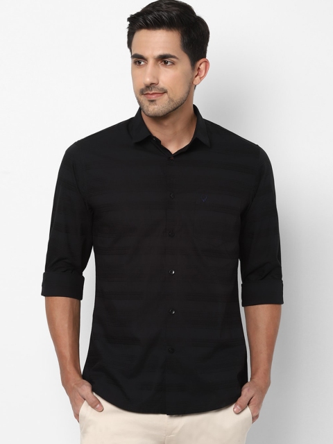 

Allen Solly Men Black Slim Fit Striped Casual Shirt