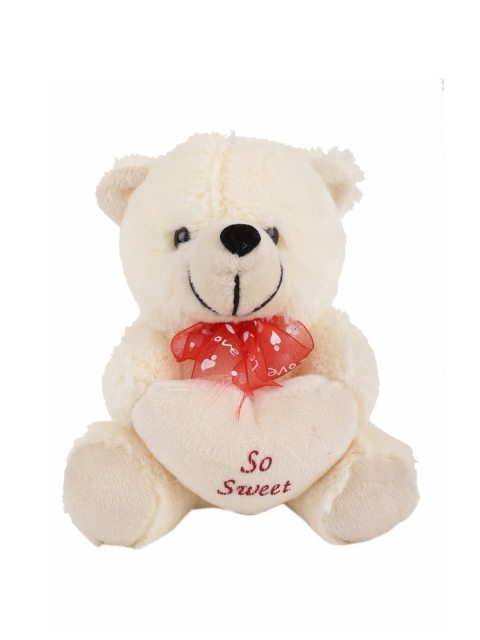 

DukieKooky Kids Cream-Coloured & Red Little Teddy Bear With Heart Soft Toy
