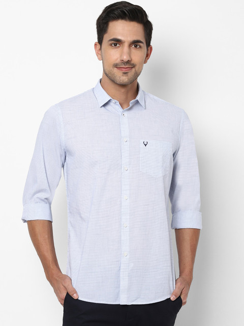 

Allen Solly Men Blue & White Slim Fit Checked Casual Shirt