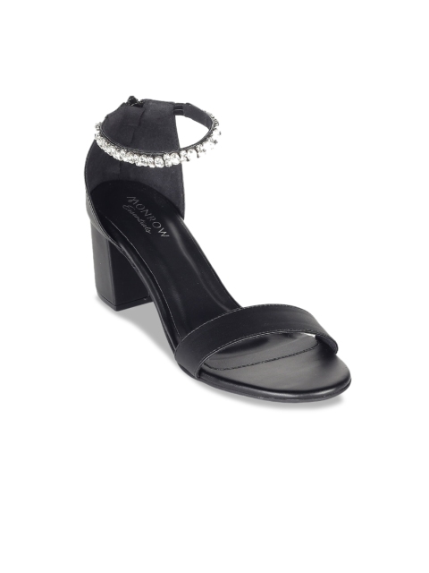 

Monrow Women Black Embellished Block Heels