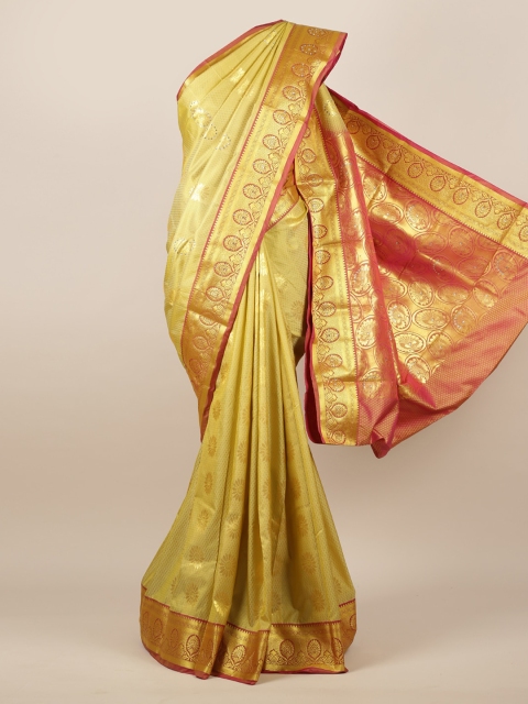 

Pothys Gold-Toned & Maroon Art Silk Woven Design Saree