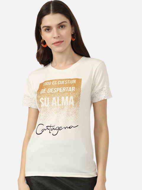 

V2 Value & Variety White & Beige Regular Top