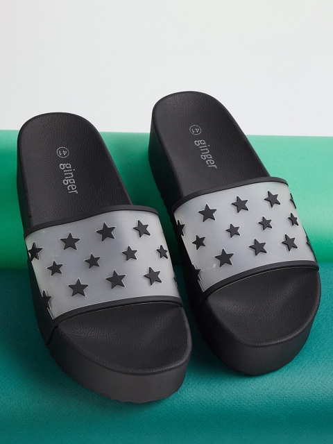 

Ginger by Lifestyle Women Black & White Printed Sliders