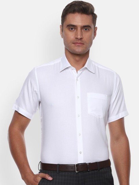 

Van Heusen Men White Cotton Regular Fit Solid Formal Shirt