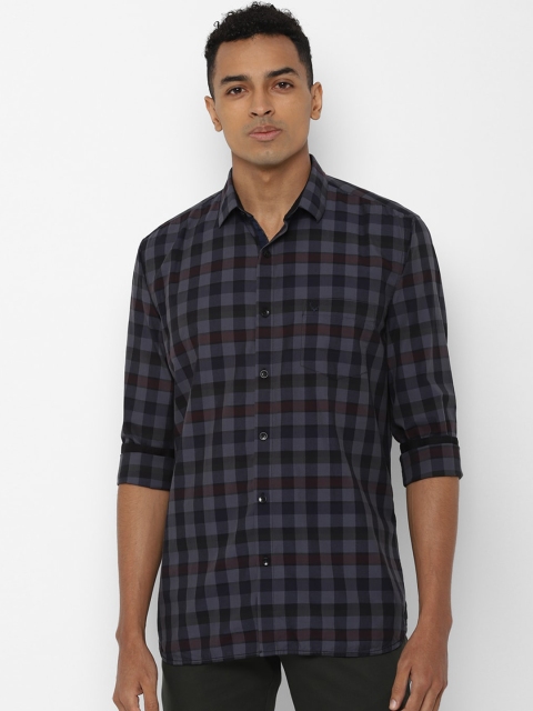 

Allen Solly Men Navy Blue & Grey Slim Fit Checked Casual Shirt