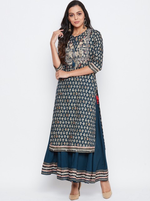 

Prakhya Women Blue Printed Kurta with Palazzos