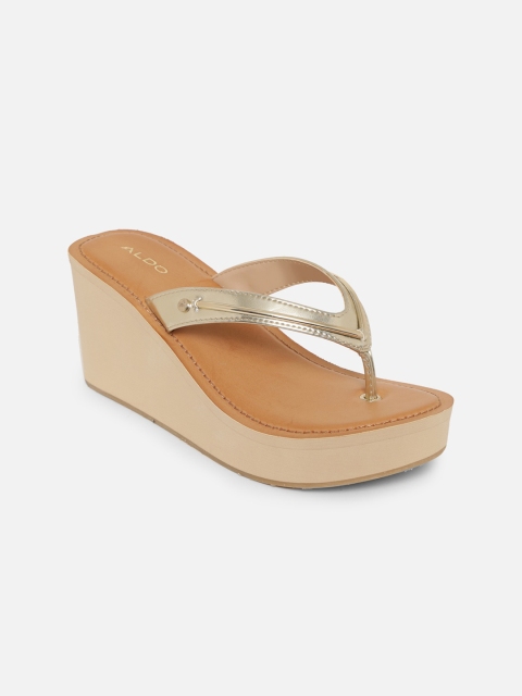 

ALDO Women Gold-Toned Solid Heels