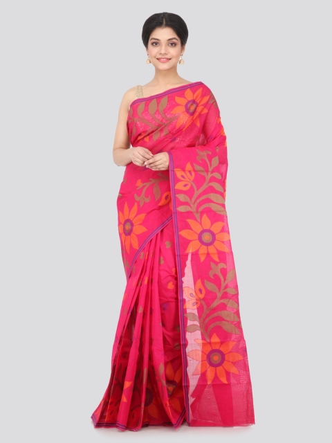 

PinkLoom Pink Floral Printed Cotton Saree