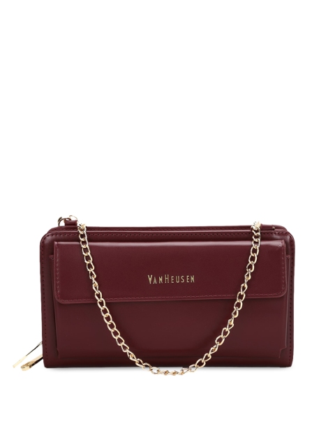 

Van Heusen Maroon Solid Sling Bag