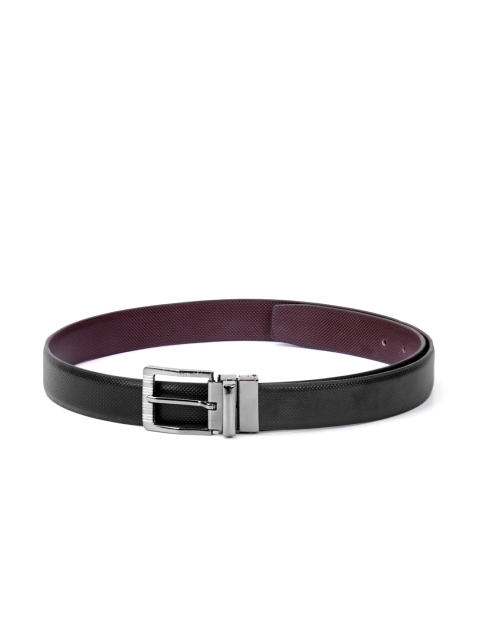 

Krosshorn Men Black Solid Formal Texas Leatherite Reversible Belt