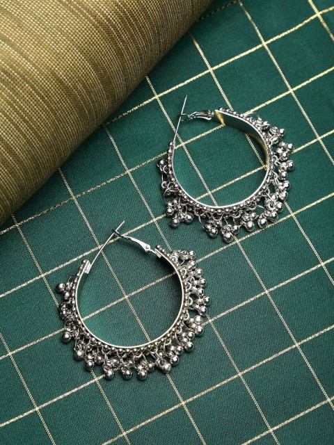 

NEUDIS Silver-Toned Contemporary Chandbalis