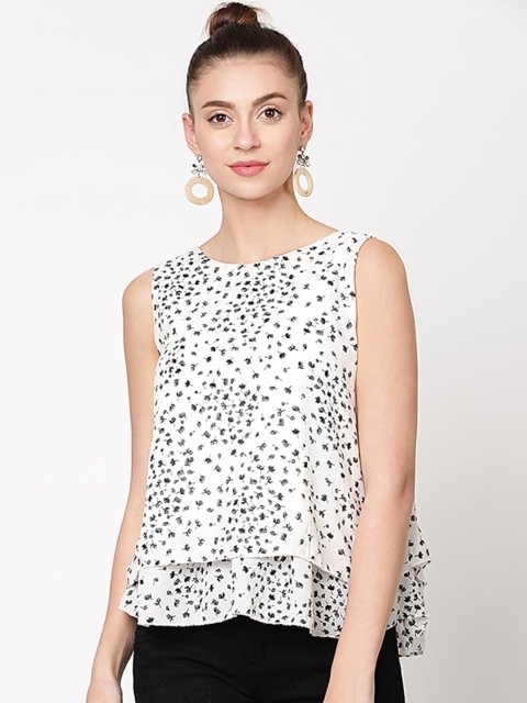 

V2 Value & Variety Multicoloured Crepe A-Line Crop Top, Multi