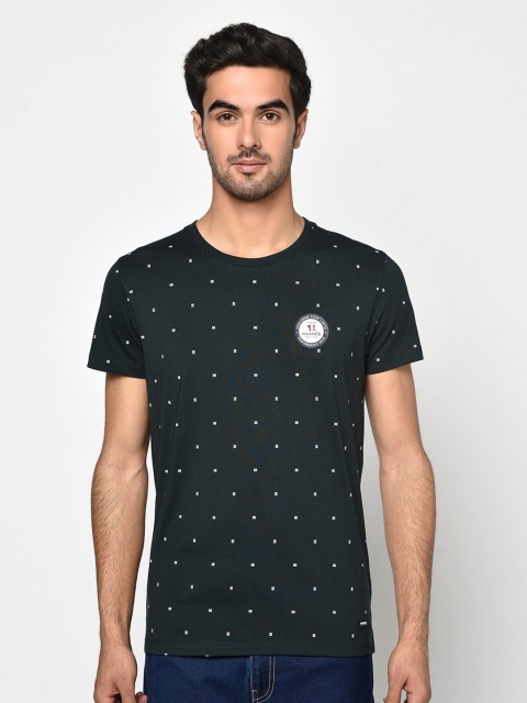 

Octave Men Green Printed Round Neck T-shirt