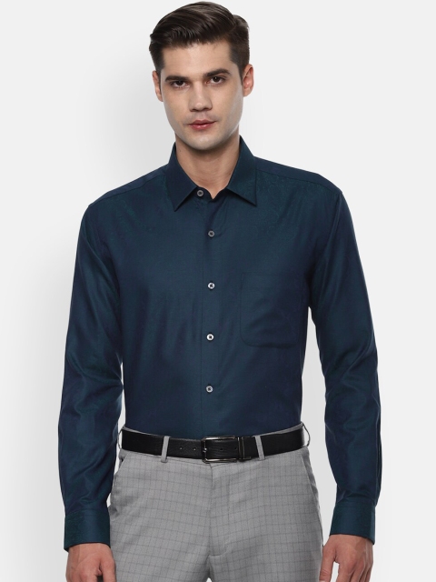

Luxure by Louis Philippe Men Teal Regular Fit Solid Formal Shirt