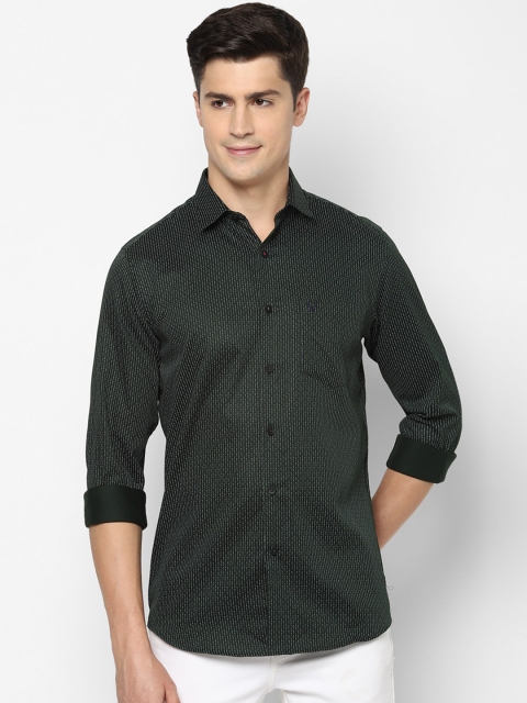 

Allen Solly Men Dark Green & White Slim Fit Striped Casual Shirt