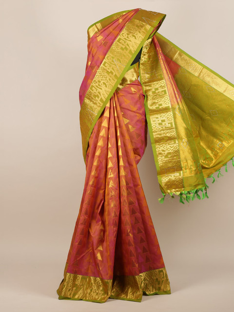 

Pothys Brown & Pink Pure Silk Woven Design Saree