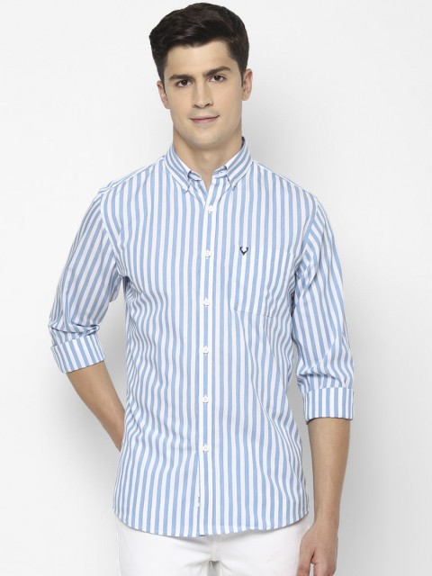 

Allen Solly Men Blue & White Slim Fit Striped Casual Shirt