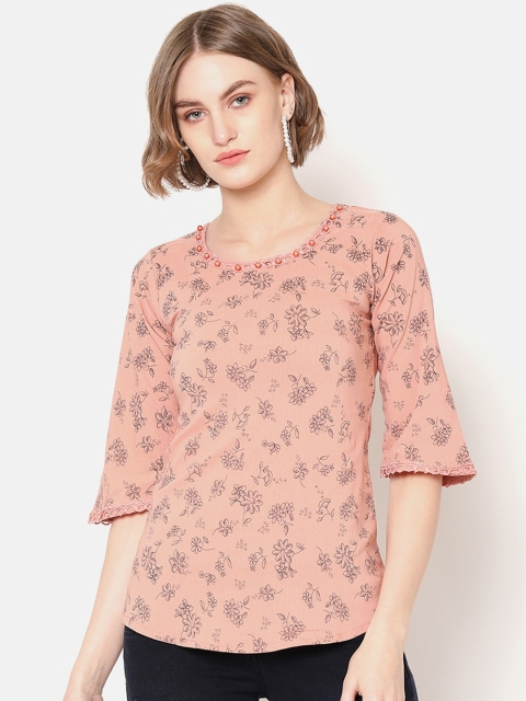 

V2 Value & Variety Pink Floral A-Line Top