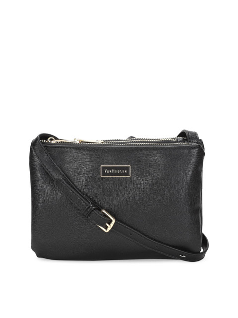 

Van Heusen Black Solid Sling Bag